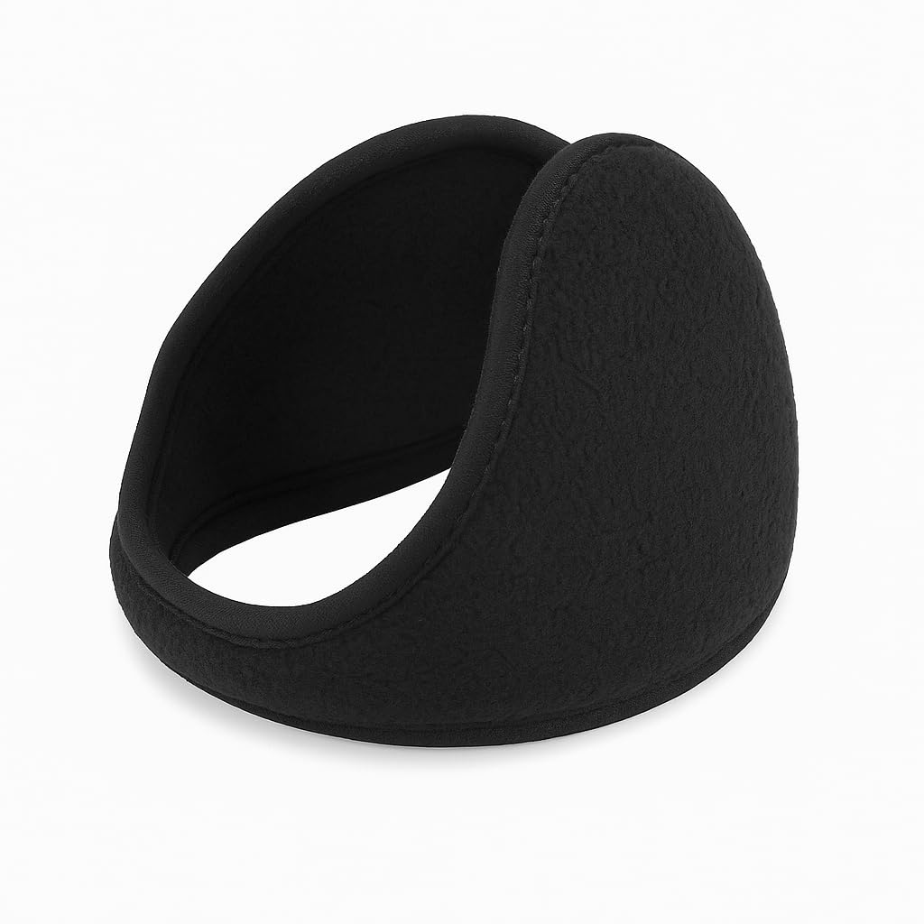 KARTHI7OCT STORE Unisex Black Earmuffs (Pack of 3) � Behind-the-Head Winter Ear Warmers for Girls, Women & Men � Comfortable, Stylish & Windproof Cold Weather Headwear