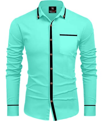 MAN'S SUITUP Cotton Blend Regular Fit Solids Full Sleeves Men's Casual Shirt - Green ( Pack of 1 )