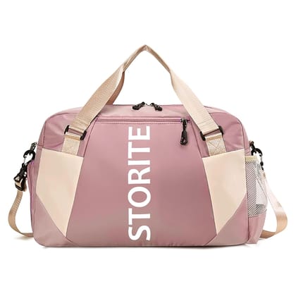 Storite Nylon 47 Cm Imported Travel Duffle Bag Stylish Weekender Overnight Luggage Bag for Women Pink