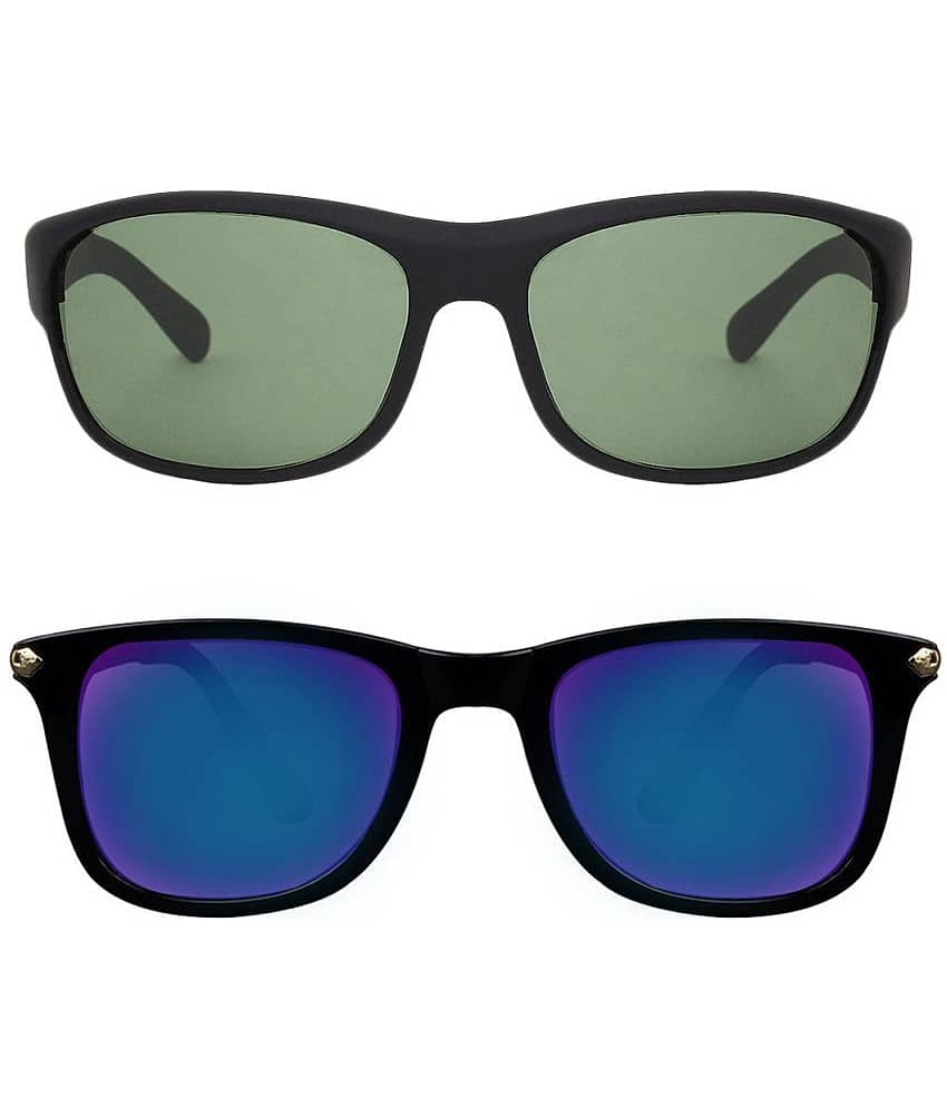 Kanny Devis - Black Wrap Around Sunglasses ( Pack of 2 )