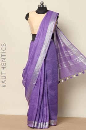 Handwoven Pure Linen Saree