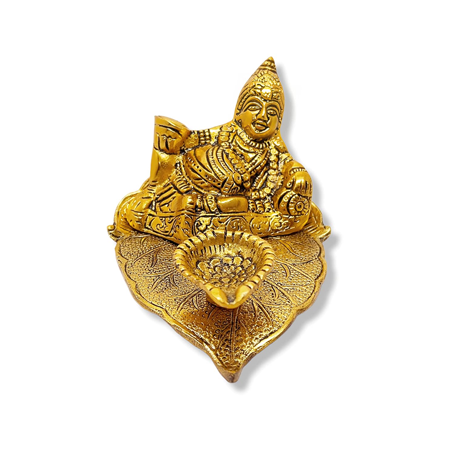 DreamKraft Metal Kuber Deepam Oil lamp for or Bringing Good Luck, Prosperity and Wealth,