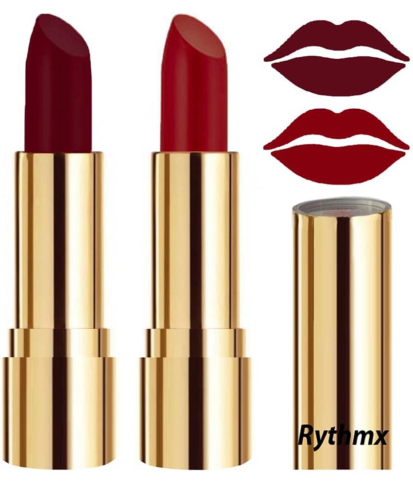 Rythmx Maroon,Maroon Matte Creme Lipstick Long Stay on Lips Multi Pack of 2 8 g