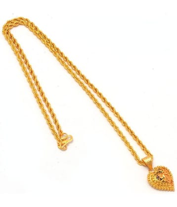 Jewar Mandi New Design Gold Plated Locket/Pendant with Rope/Rassi Chain Daily use for Men, Women & Girls, Boys