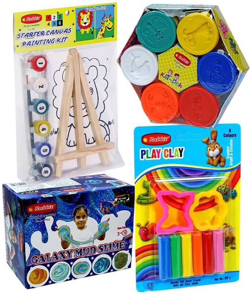 RABBIT - Plastic Art and Craft kit (Pack of 4)