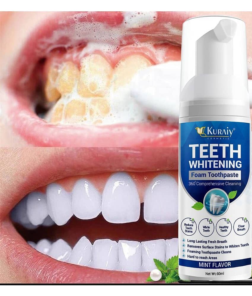 KURAIY Teeth Whitening Oral Hygiene Breath Toothpaste Foam 60ML