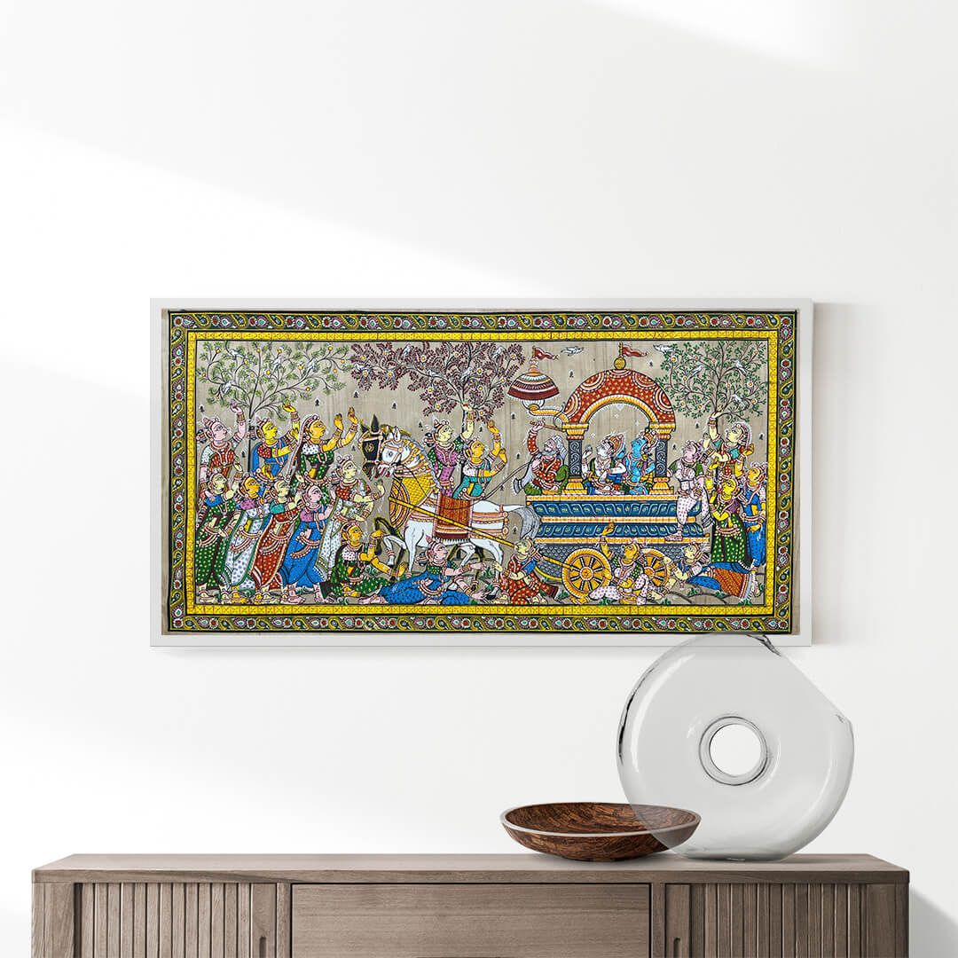 Mathura Vije Patta Tussar Painting