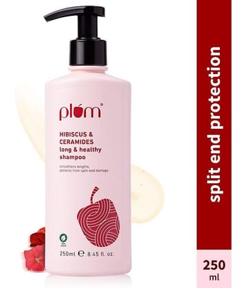 Plum Hibiscus & Ceramides Long & Healthy Shampoo|Conditions Hair,Prevents Split Ends (250 ml)
