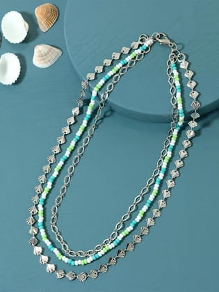 Set of 3 Silver Plated Brass Layered Chain