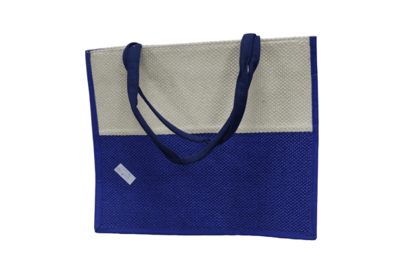 Eco-Chic Jute Shopping Bag| Ladies Shopping Bag |Handbag| White and Blue | Ladies Fasion | Jute Handbag 