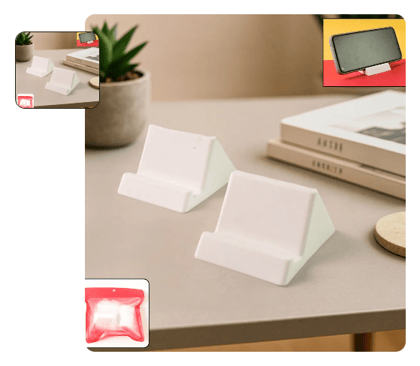Compact Plastic Mobile Phone Holder Stand (2 Pc & Mix Color)
