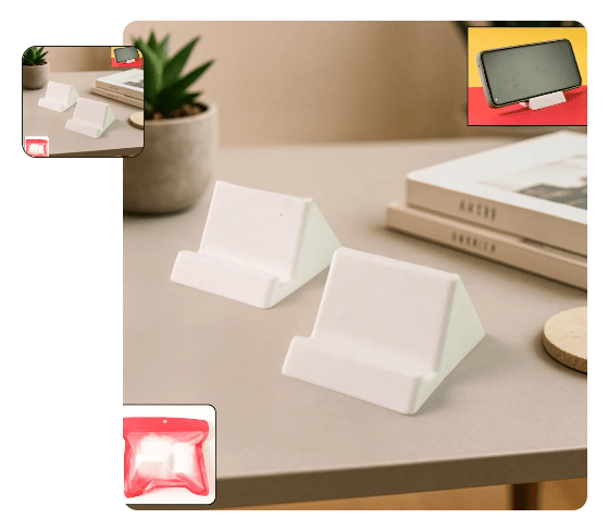 Compact Plastic Mobile Phone Holder Stand (2 Pc & Mix Color)