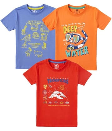 Cub Mcpaws Pack of 3 Boys Cotton T-Shirt ( Multi Color )