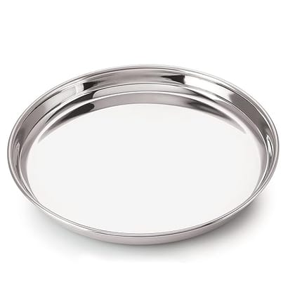 Neelam Stainless Steel N.P.12 22 G Thali, 26.5 Cm, Silver