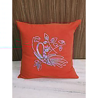 Applique Cushion Cover Red