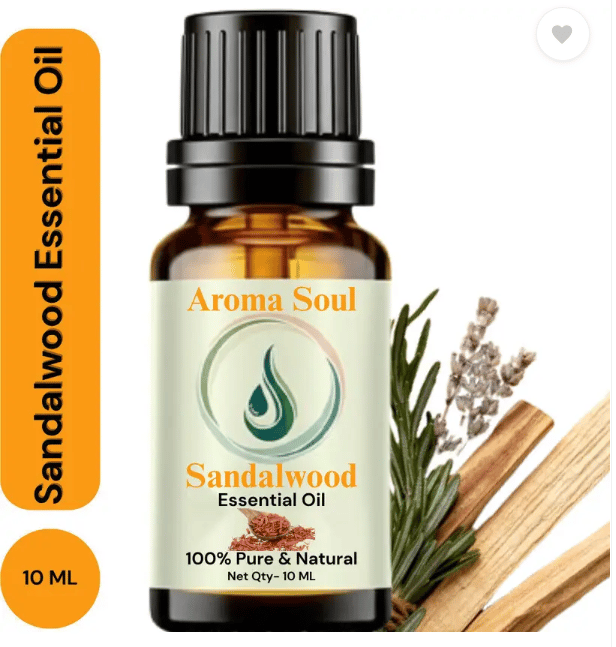 aroma soul Sandalwood Essential Oil, 100% Pure Organic For Face, Hair, Aroma & Diffuser