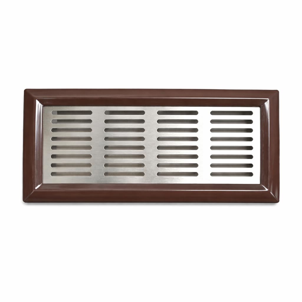 8 Inch Kitchen Air Ventilation Jali – Stainless Steel Grill with ABS Frame (Brown) – Roof Vent, Cylinder & Inverter Cover – Modern Air Vent for Home & Modular Kitchen Use