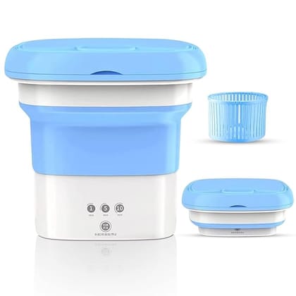 Portable Foldable Mini Top Loading Washing Machine 2kg with Spinner and Dryer for Baby Clothes, Semi Automatic Bucket Washer with Modes for Home, Travel (Multicolour) Portable Foldable Mini Top Loading Washing Machine 2kg with Spinner and Dryer for Baby Clothes, Semi Automatic Bucket Washer with Modes for Home, Travel (Multicolour)