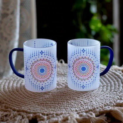 Mystical Mandala Frosted mugs - Set of 4-Set of 4