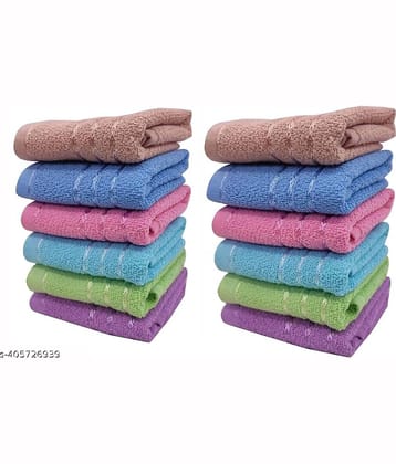 MILAP Pack of 10 Cotton 250-300 -GSM Hand Towel ( Multicolor )