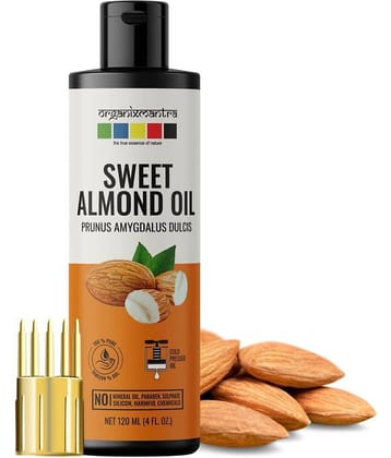 Organix Mantra Sweet Almond Oil, 100% Pure, Natural & Cold Pressed Organic Oil, 120ML