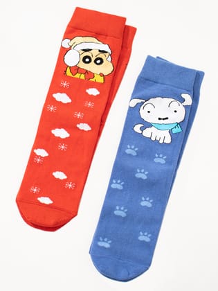 Thela Gaadi Shinchan: Snow BFF Socks (Pack of 2 Pairs)