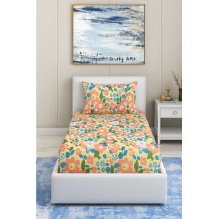 BEDZY Coral Collection Flat Single Bedsheet with 1 Pillow Cover BEDZY Coral Collection Flat Single Bedsheet with 1 Pillow Cover