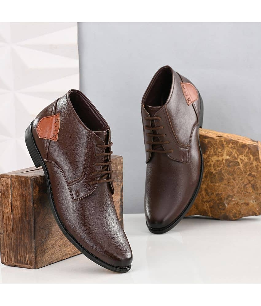 John Karsun Brown Men's Derby Formal Shoes