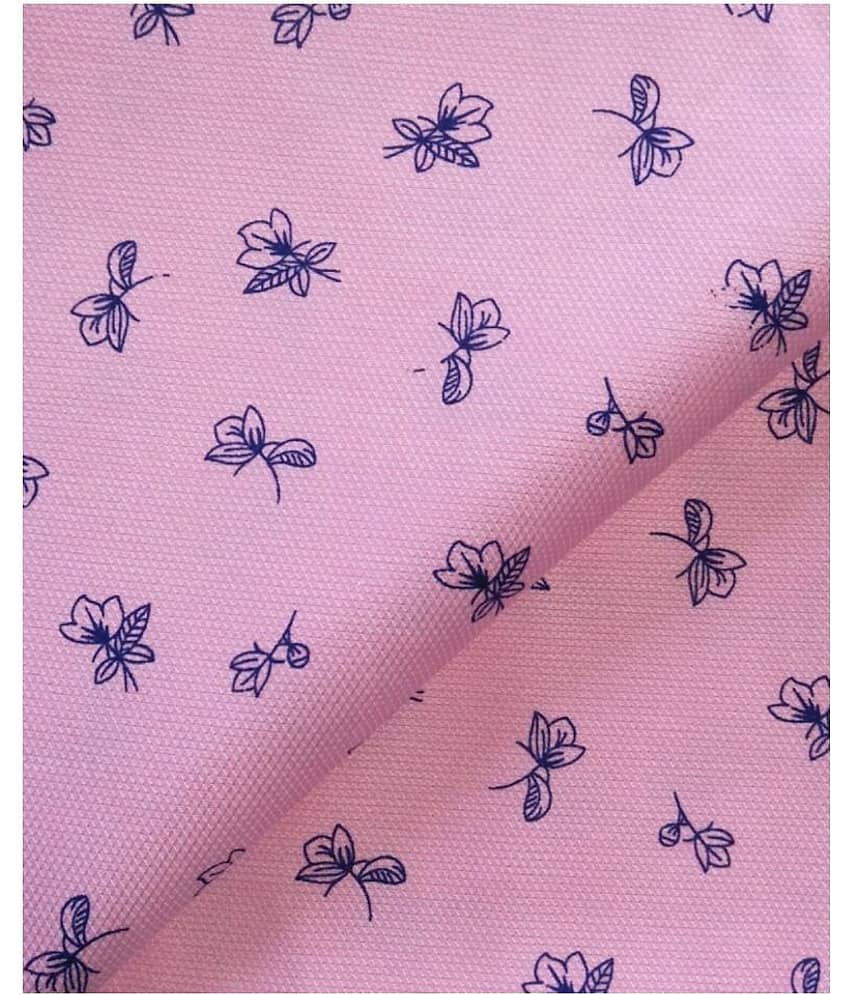 Makhanchor Pink 100 Percent Cotton Unstitched Shirt pc Single