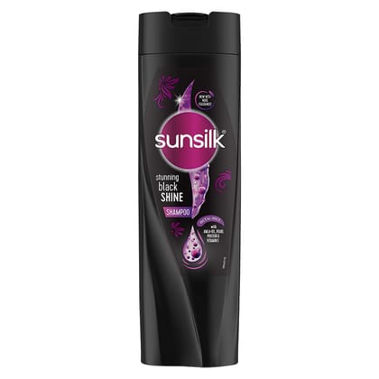 Sunsilk Stunning Black Shine Shampoo, With Amla+Oil, Pearl Protein & Vitamin E For Long Lasting Shine, 180 ml