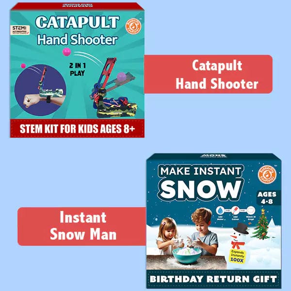 Butterfly Edufields Catapult & Snow Making Kit | Best Birthday Return Gifts for Kids Ages 4-12 | Combo – STEM Science Kit & Fun Activity for kids