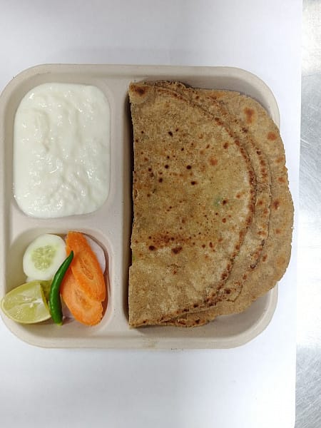 Jowar Paneer Parantha (2) + Dahi + Pickle