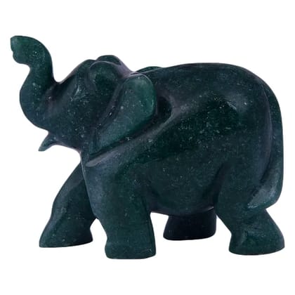 Zade Green Crystal Elephant, Sculpture, Fine Figurine, Statue, Handicrafts, Gemstone(KI_081)  by Krishna Impex