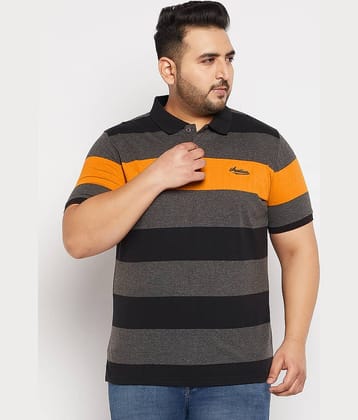 AUSTIVO Pack of 1 Cotton Blend Regular Fit Striped Half Sleeves Men's Polo T Shirt ( Multicolor )