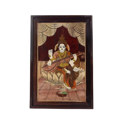 Mysore Inlay Goddess Saraswati Wall Decor Mysore Inlay Goddess Saraswati Wall Decor