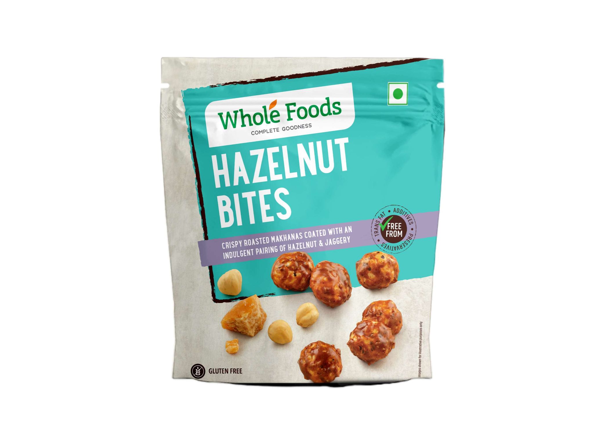 Whole Foods Crispy Roasted Makhanas | Hazelnut Bites - 70G