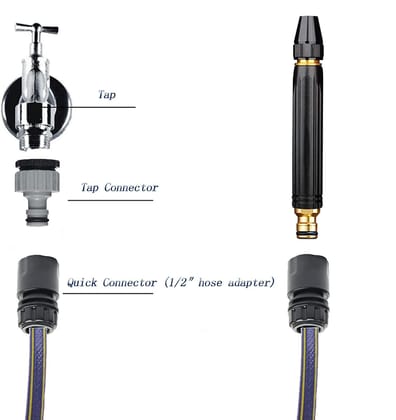 ANSH Nozzle Water Spray good Pressure Nozzle Spray Water Jet Hose Nozzles Pipe For Gardening Bike,Car Wash,Window Cleaning
