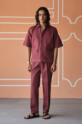 KALAM SHIRT SET- VINO-XS