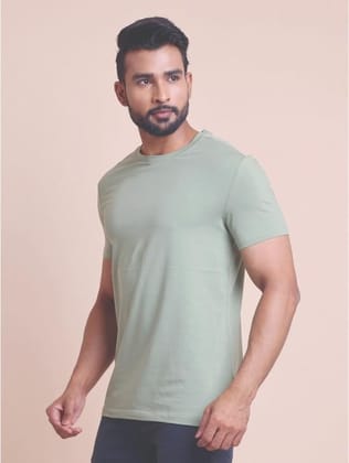Men's Casual Cotton Solid Half Sleeve Round Neck T-Shirt (Newsage, 2XL)-PID57321