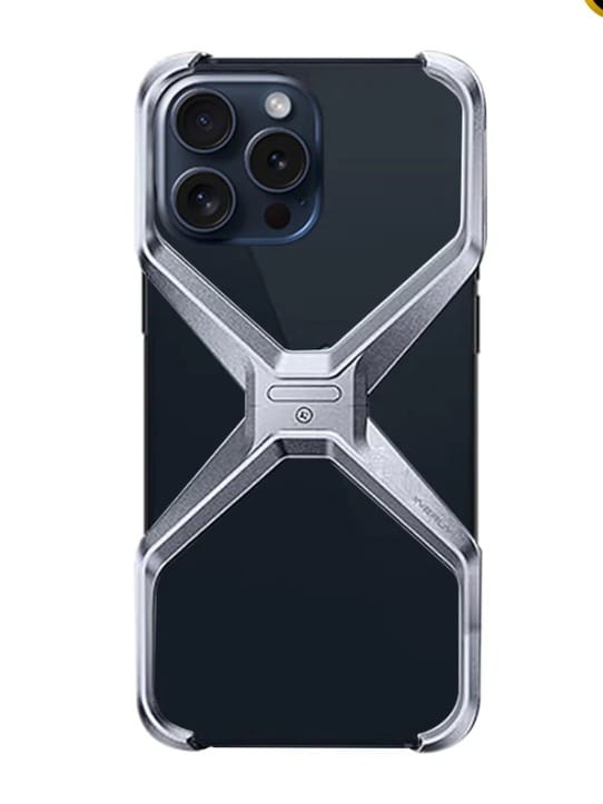 Bingo - Armored Detachable Shockproof Aluminium iPhone Case - Silver iPhone 15 PRO