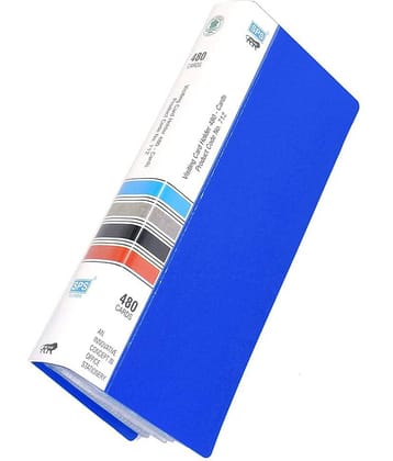 Smart iCards; Business Card Holder, Holds (480) Business/Visiting/Debit/Name Id Card Book Case Organizer Slots (Blue)