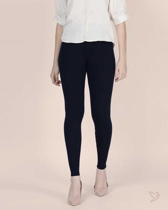 Viscose Ankle Legging - Navy Ribbon-S / Navy Ribbon