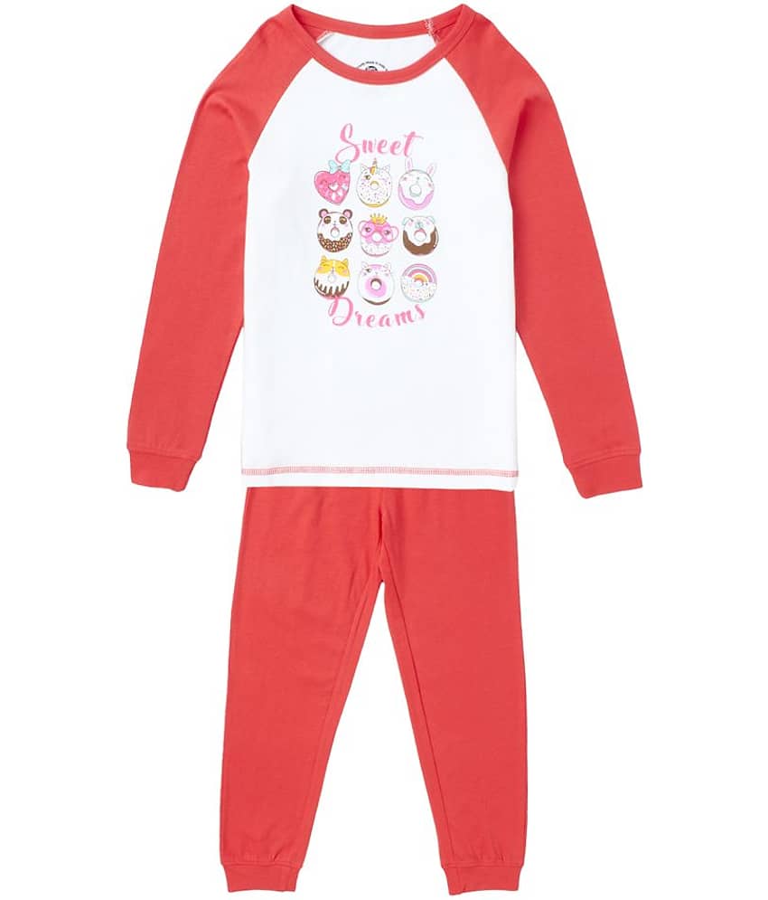 Cub Mcpaws Pack of 1 Girls Cotton Nightsuit Set ( Red )