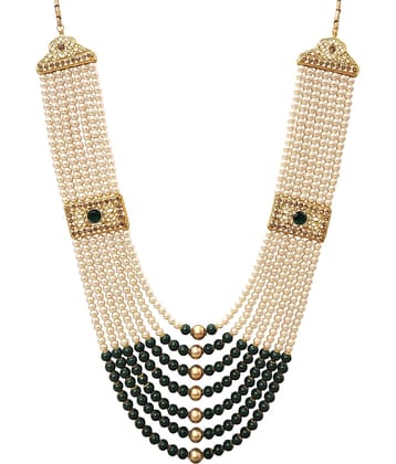 RAADHE CREATION Pearl Necklace Jewellery for Groom Seven Line Dulha Moti Mala Haar for Men