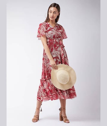 Miss Chase Women Polyester Solid Fit & Flare Dress ( Multi Color )