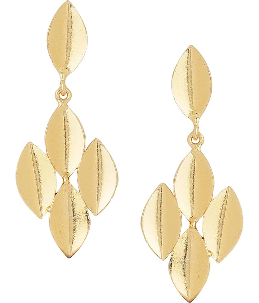 VIRAASI - Gold Danglers Earrings ( Pack of 1 )