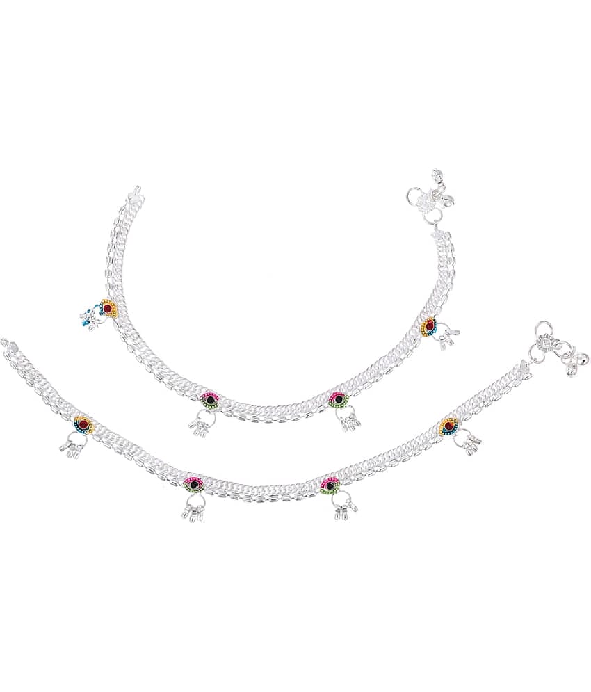 AanyaCentric - Silver Anklets ( Pack of 1 )