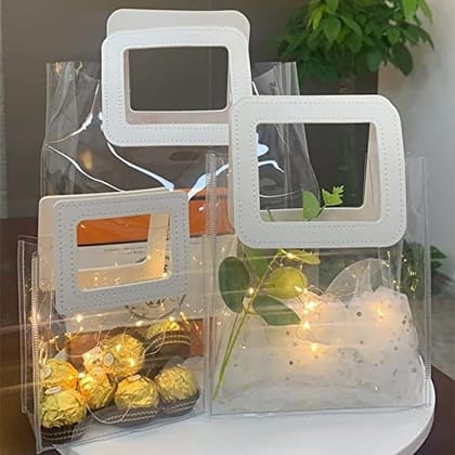 Pack of 5 | Multipurpose Transparent Hand Bag | 2 Sizes Available-Small