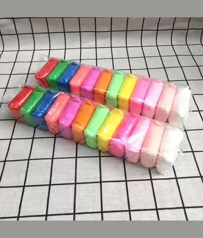 ECLET (Pack of 12) Air Dry Clay, Colorful Children Soft Clay, Creative Art Crafts, Gifts for Kids-Multi Color. Non-Toxic Modeling Magic Fluffy Foam Bouncing Clay Putty Kit for Kids with Tools .114