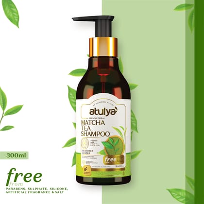 Atulya Matcha Tea Shampoo | Restores Hair Lustre- 300ml